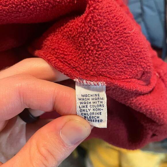 VTG Polo Sport Ralph Lauren SZ XL Red Fleece Quarter Zip Drawstring Hem Pullover - Picture 10 of 16